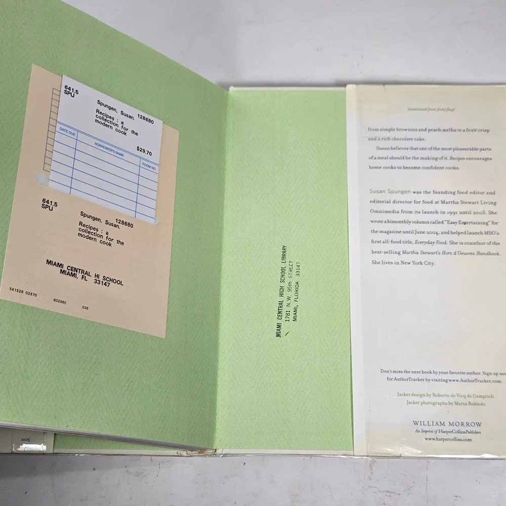 Recipes A Collection for the Modern Cook Susan Spungen‎ Hardcover First Edition